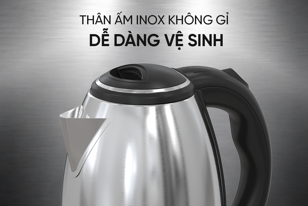 Ấm siêu tốc Inox 1.8L SUNHOUSE SHD1181