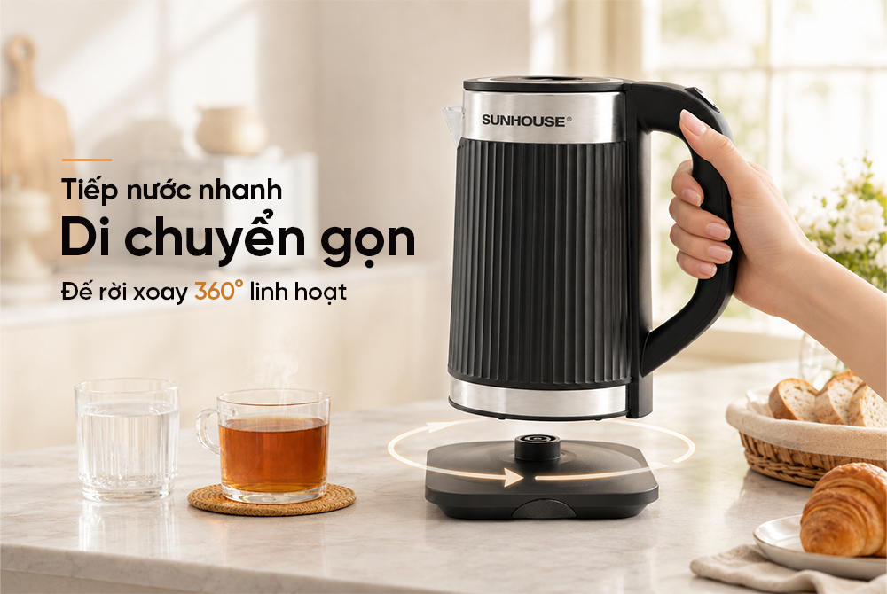 Ấm siêu tốc Inox 2 lớp 3.5L SUNHOUSE SHD1367