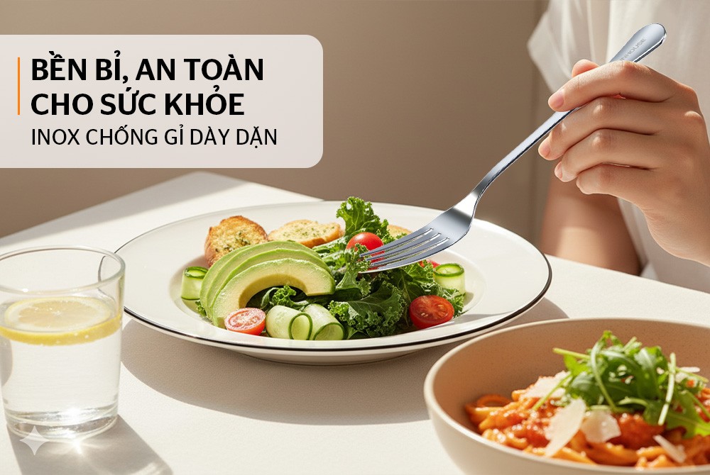 Bộ 2 nĩa dĩa ăn inox SUNHOUSE HEALTHY KS-S2FO200I