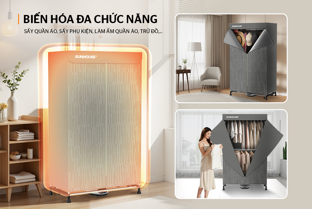 Máy sấy quần áo SUNHOUSE SHD2700DMX