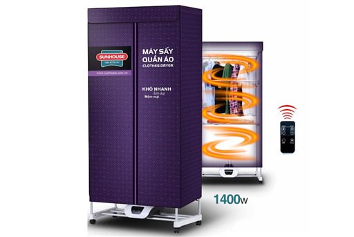 Máy sấy quần áo SUNHOUSE SHD2707 - Sấy trong 1 giờ