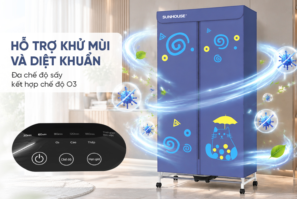 Máy sấy quần áo SUNHOUSE SHD2708