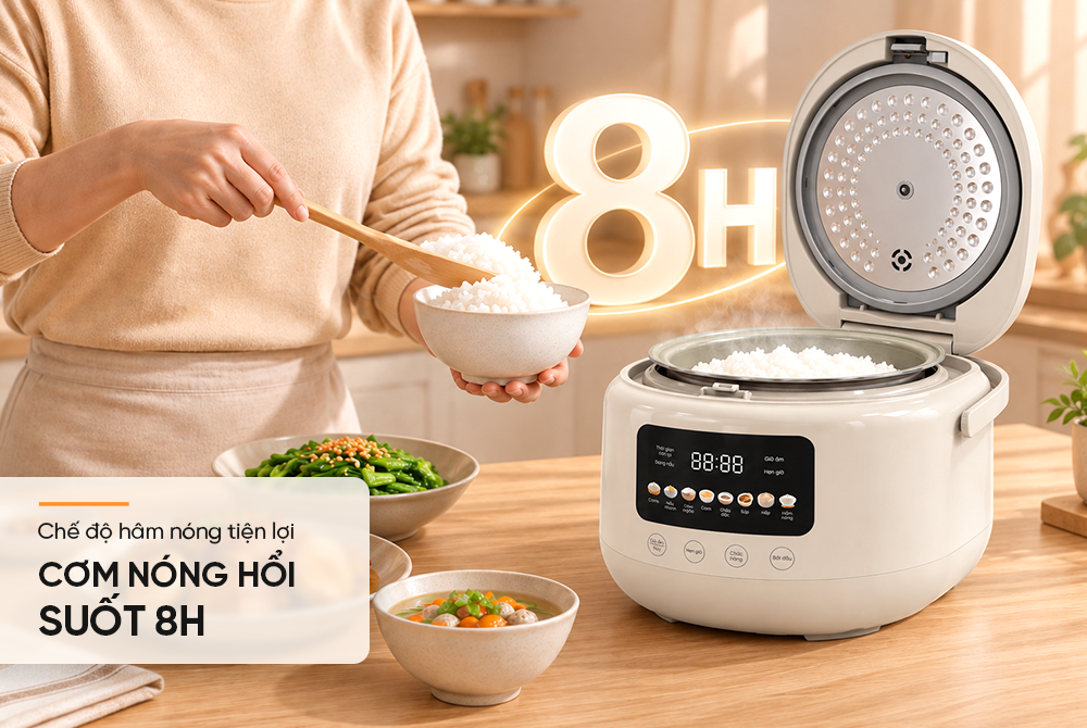 Nồi cơm điện tử 1.2L SUNHOUSE Mama SHD8856