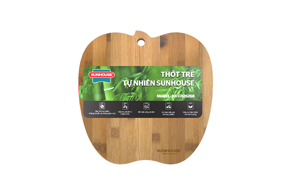 Thớt tre tự nhiên SUNHOUSE KS-CH2626B